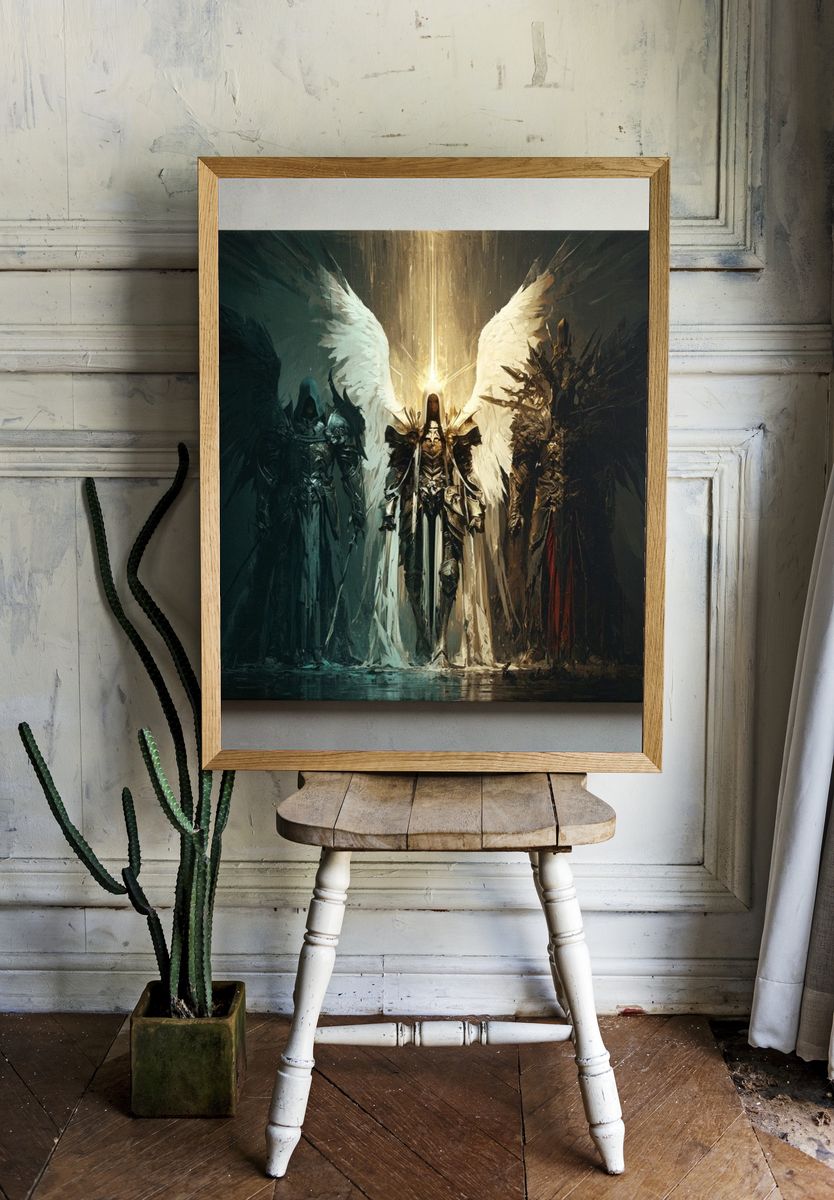Winged Guardians Fantasy Print. — room view 1