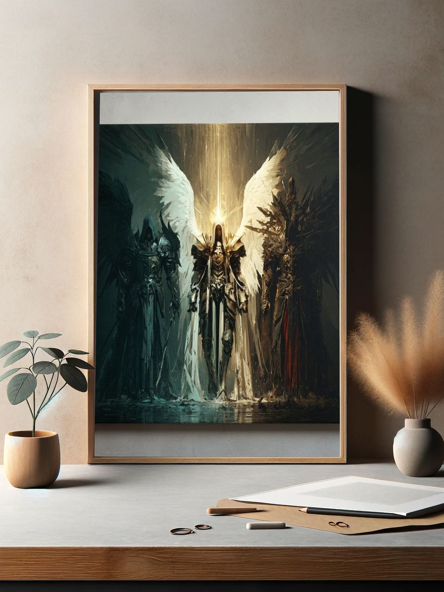 Winged Guardians Fantasy Print. — room view 2
