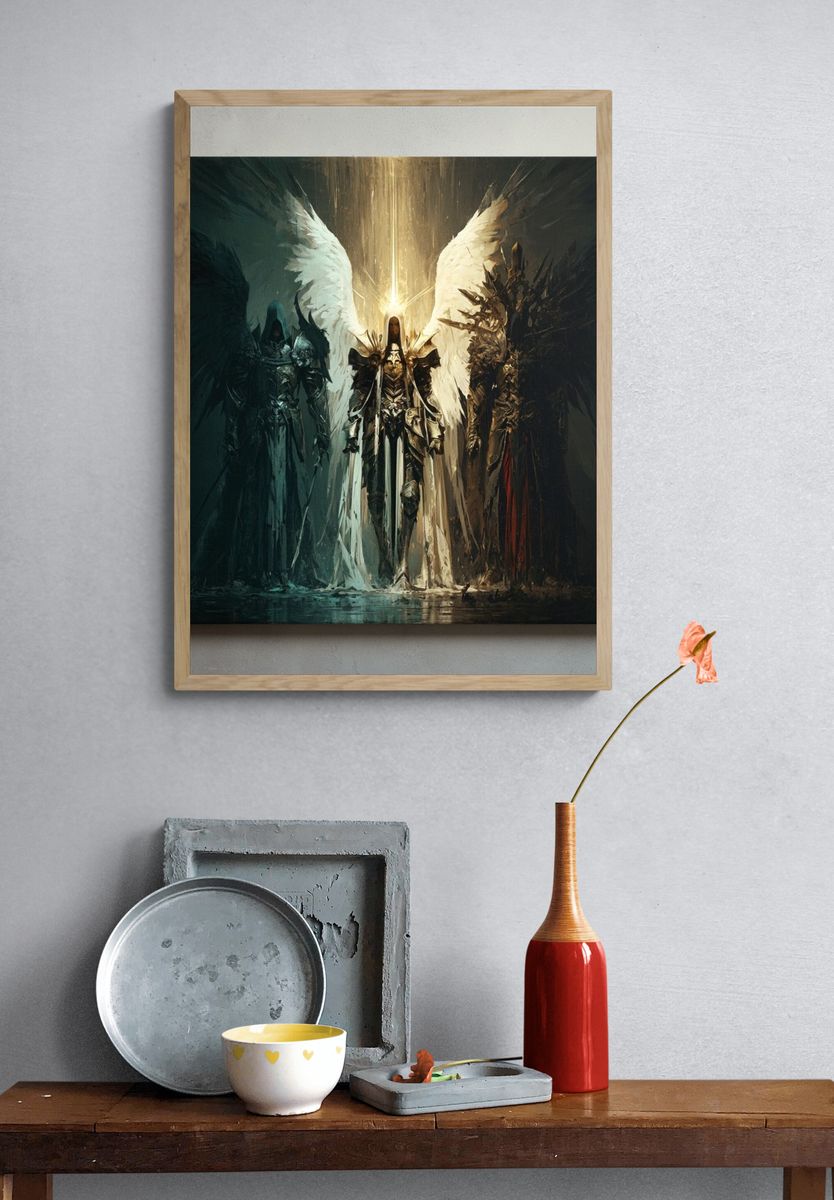 Winged Guardians Fantasy Print. — room view 3