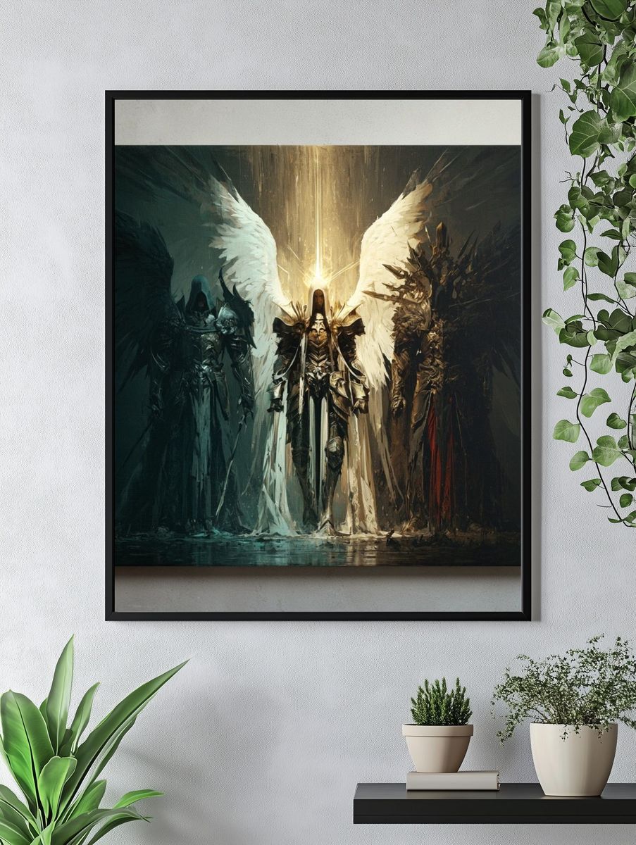 Winged Guardians Fantasy Print. — room view 4