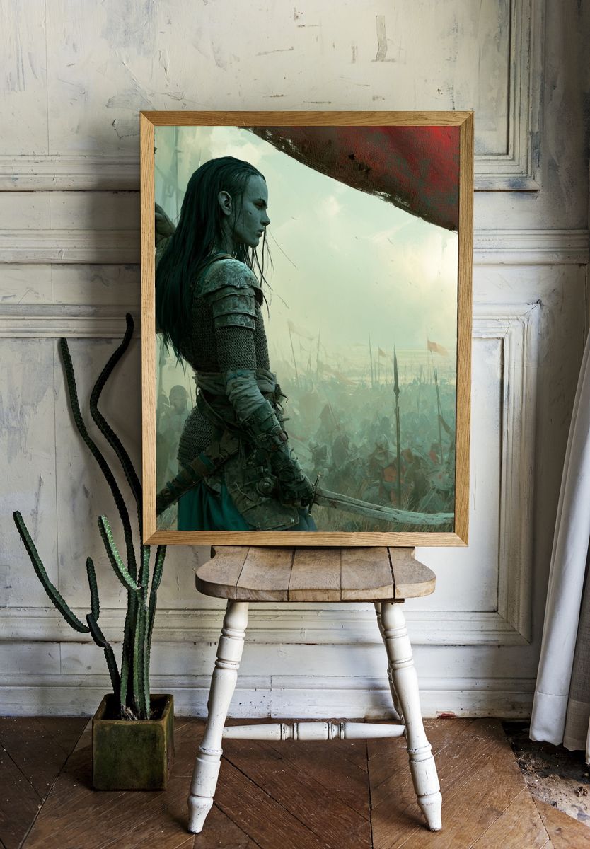 Warrior Queen Fantasy Poster. room preview