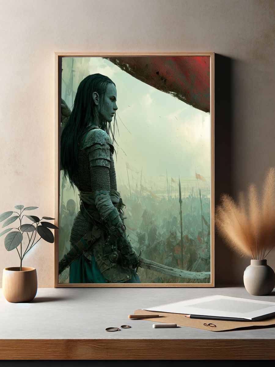 Warrior Queen Fantasy Poster. — room view 2