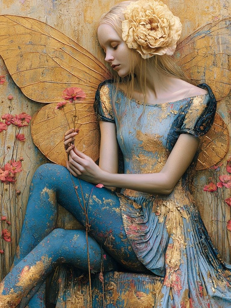 Golden Fairy Portrait Print. poster detail