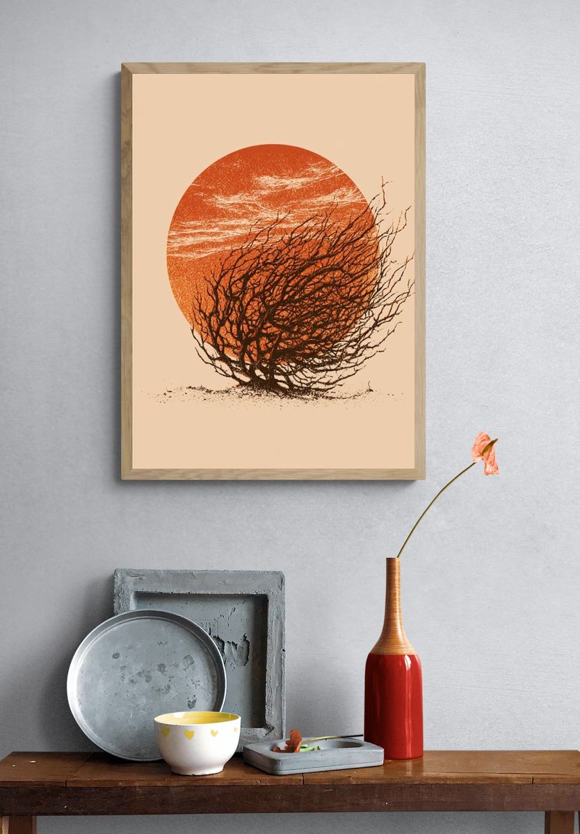 Desert Sun and Branches Print. — room view 3