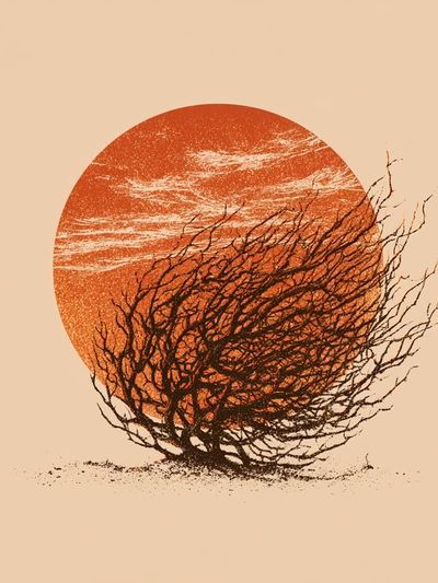 Desert Sun and Branches Print.