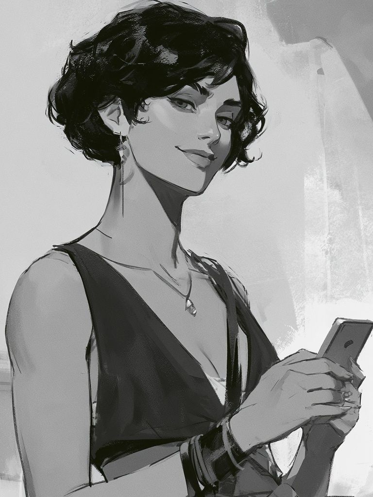 Elegant Woman Portrait Print. poster detail