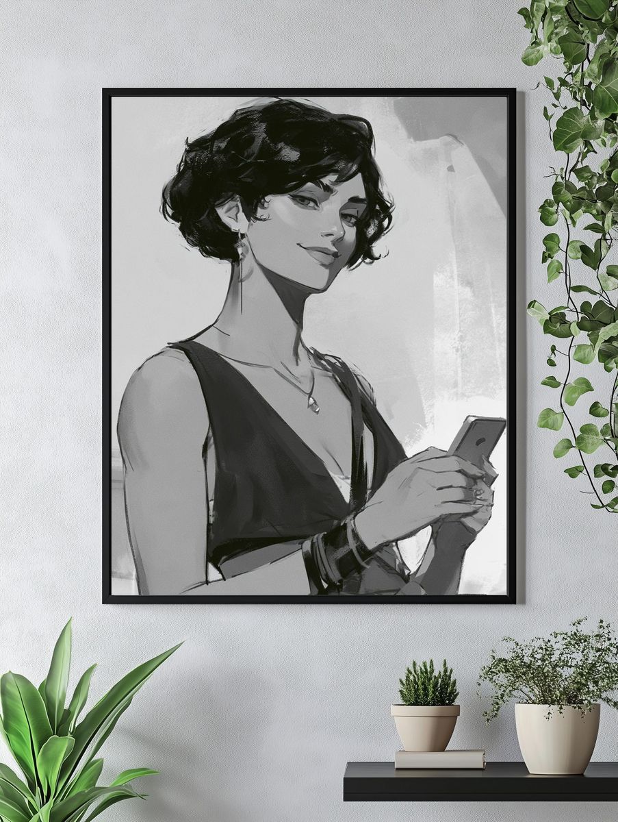 Elegant Woman Portrait Print. — room view 4