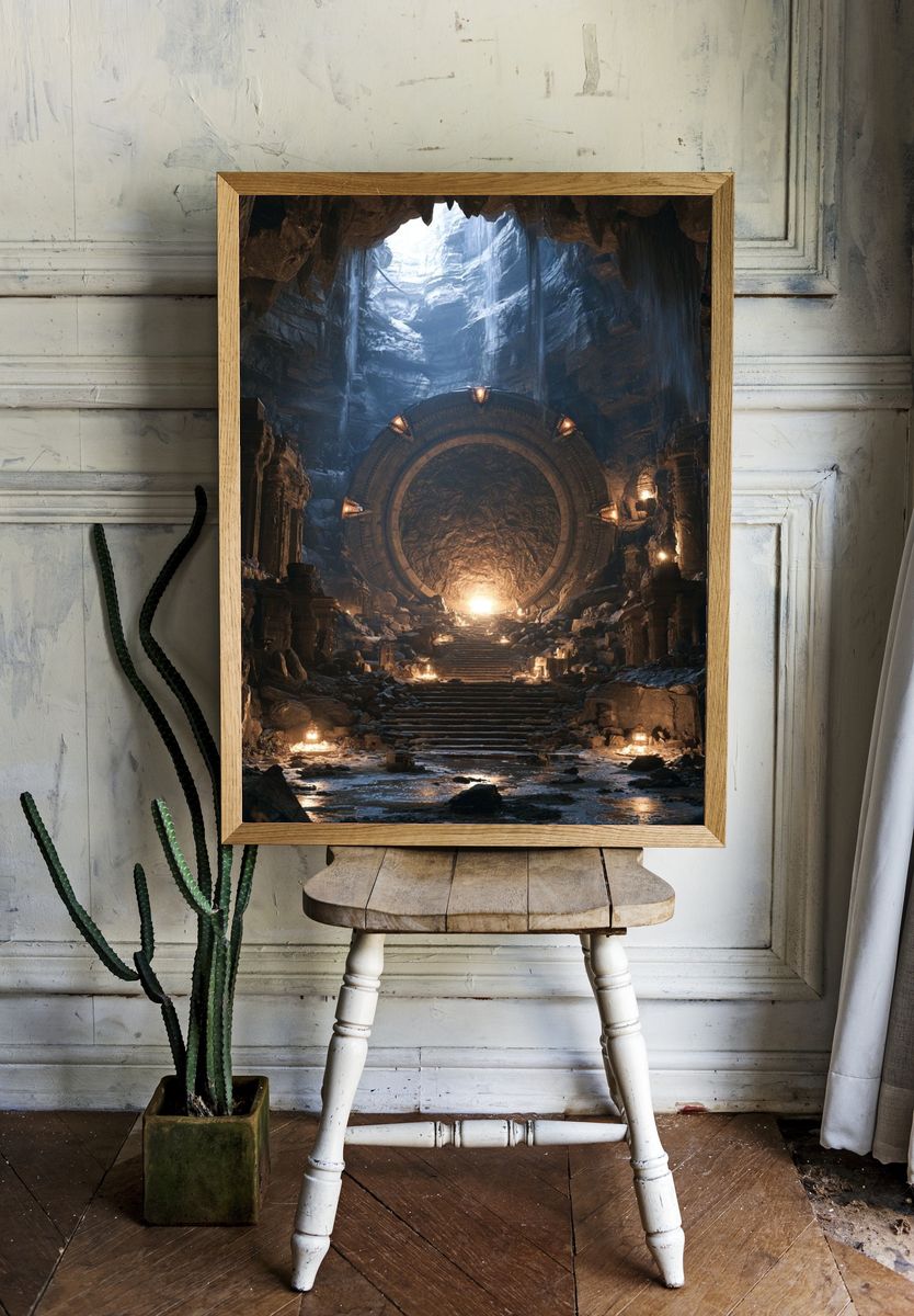 Ancient Cave Portal Fantasy Print. — room view 1