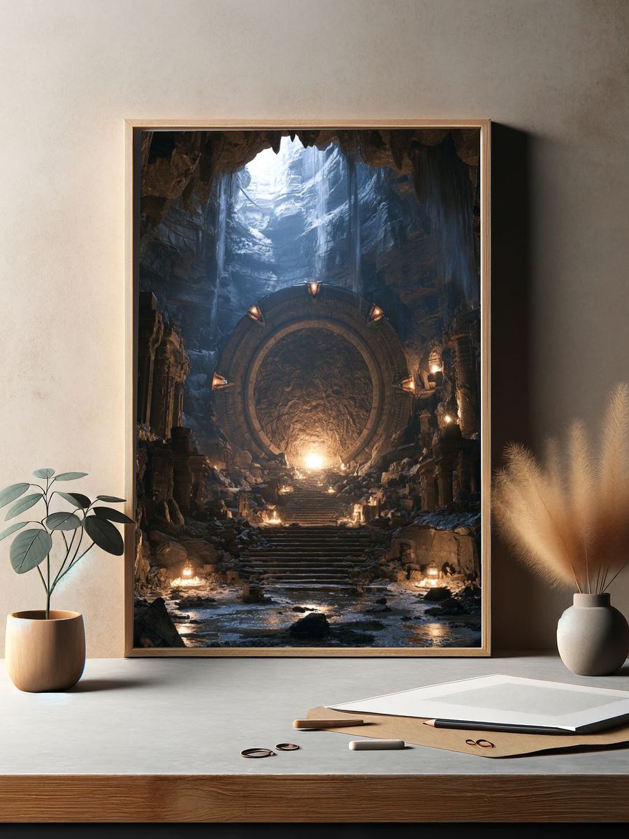 Ancient Cave Portal Fantasy Print. — room view 2