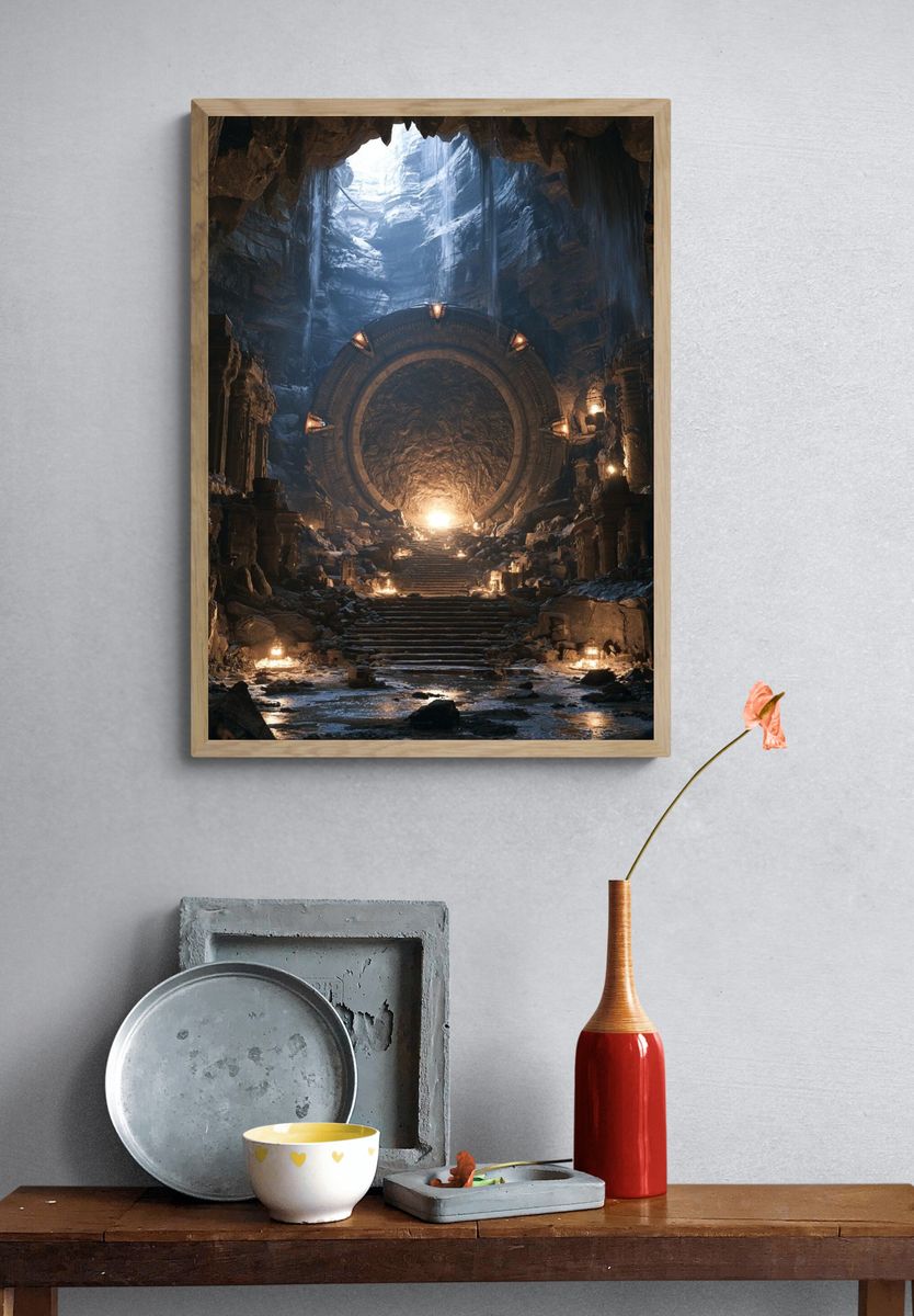 Ancient Cave Portal Fantasy Print. — room view 3