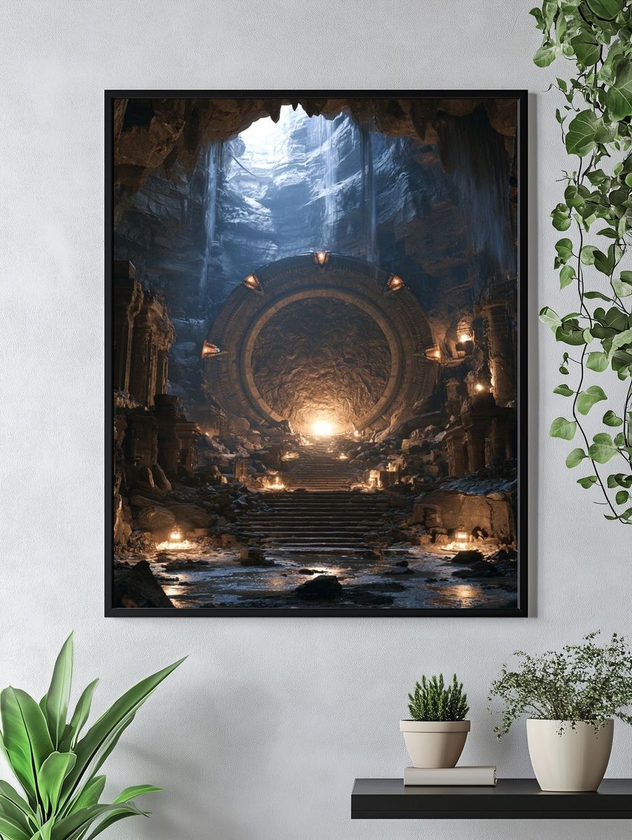 Ancient Cave Portal Fantasy Print. — room view 4