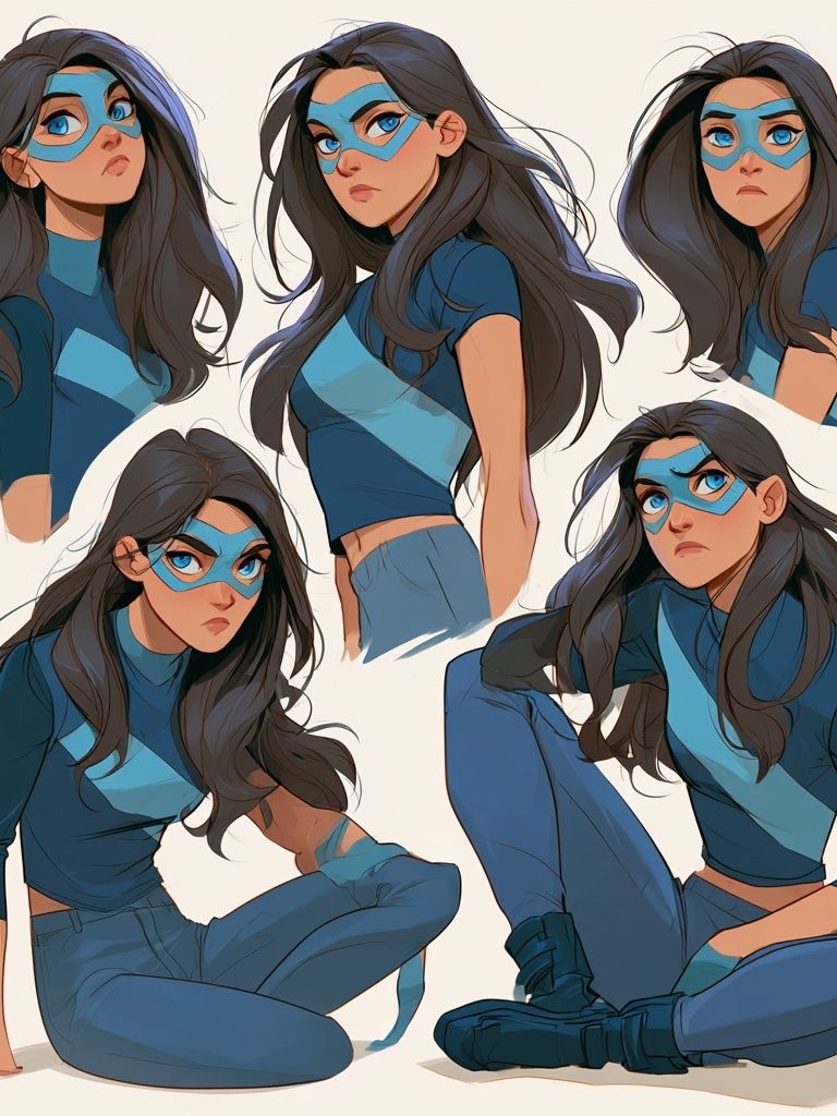 Masked Heroine Character Study Poster. poster — illustration art