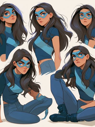 Masked Heroine Character Study Poster. poster
