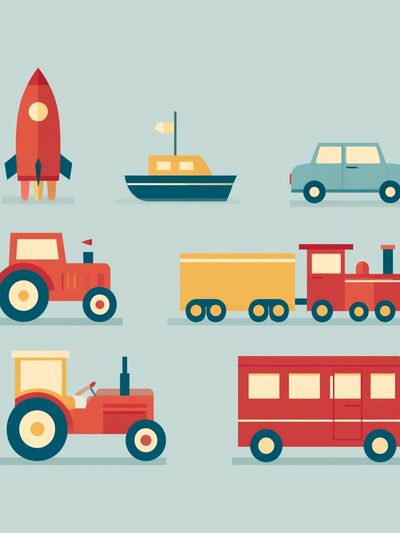 Retro Vehicles Illustration Poster. poster