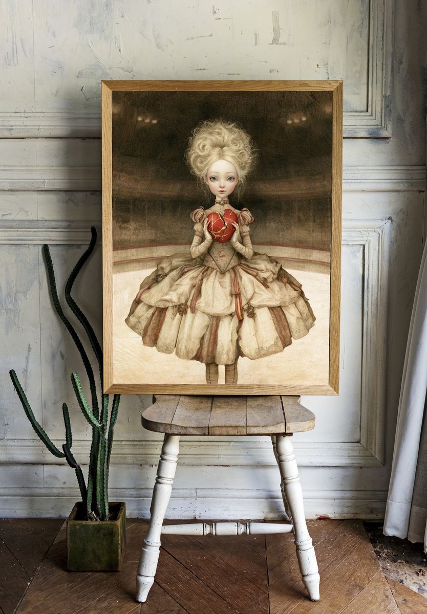Broken Heart Doll Illustration Poster. room preview