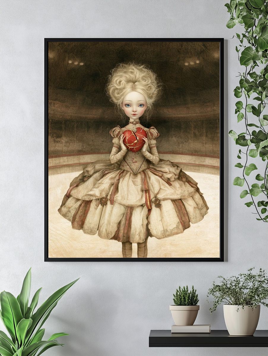 Broken Heart Doll Illustration Poster. — room view 4