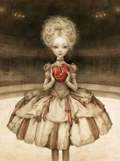 Broken Heart Doll Illustration Poster. poster