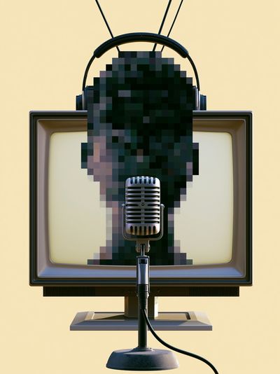 Retro TV Microphone Illustration Poster. poster