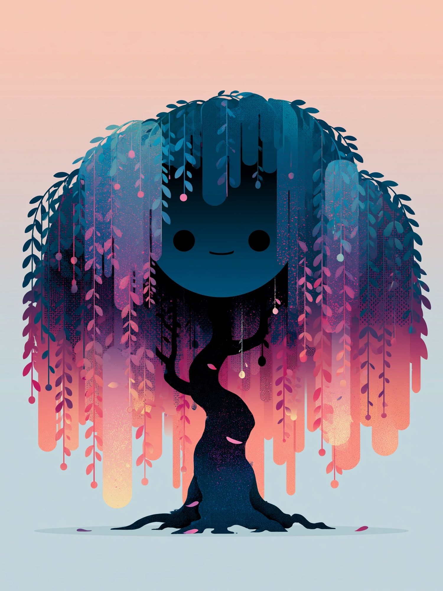 Whimsical Tree Spirit Illustration Poster. poster detail