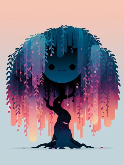 Whimsical Tree Spirit Illustration Poster. poster
