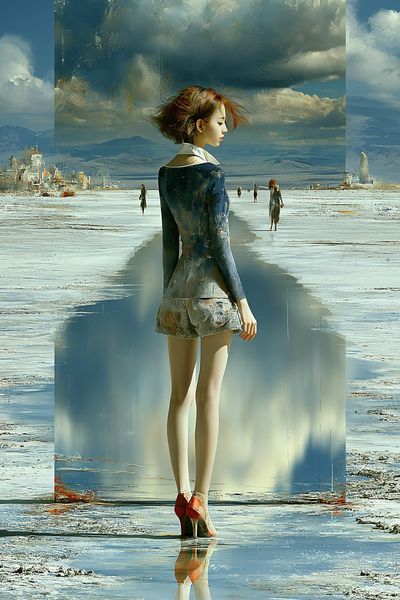 Dreamscape Woman Digital Art Poster.