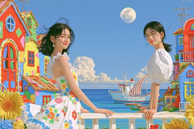 Colorful Seaside Dreamscape Poster.