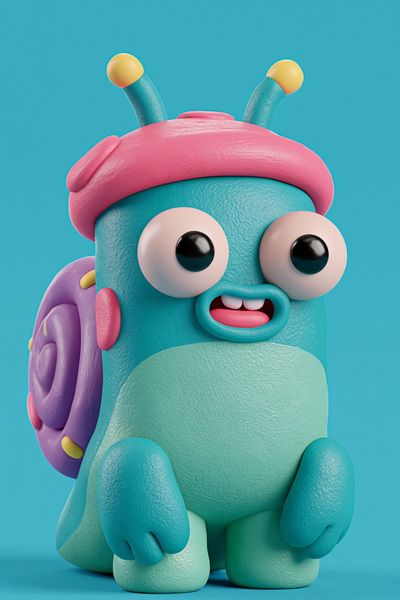 Cute Snail Character Illustration Poster. poster