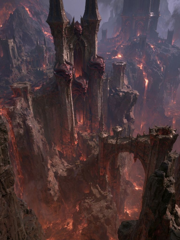 Infernal Citadel Fantasy Print. poster — illustration art
