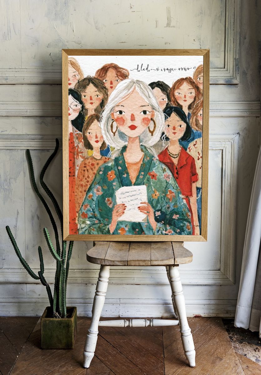 Women Portrait Watercolor Poster room preview