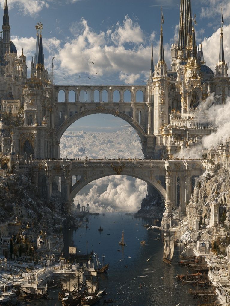 Floating Citadel Fantasy Print. poster detail