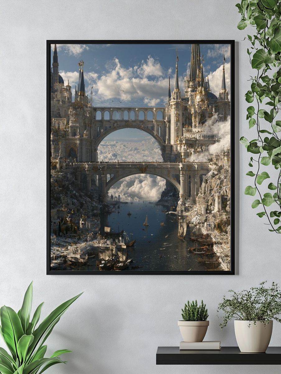 Floating Citadel Fantasy Print. — room view 4