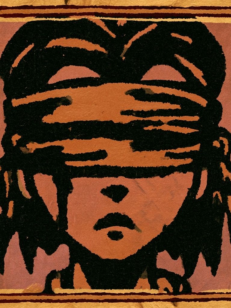 Blindfolded Portrait Illustration Poster. poster — illustration art