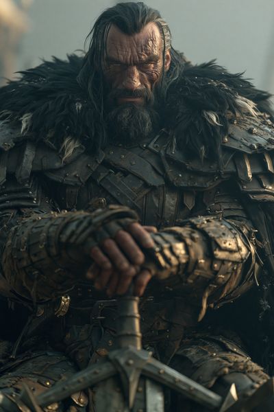 Warrior Portrait Fantasy Print. poster
