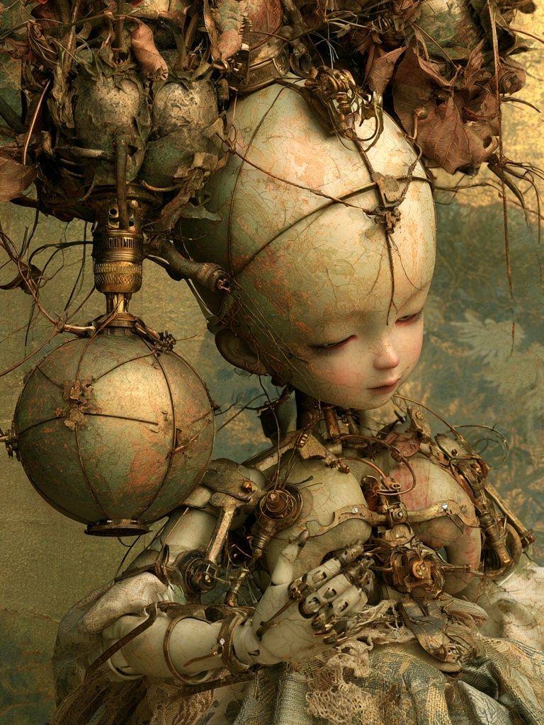 Surreal Doll Portrait Print. poster — illustration art
