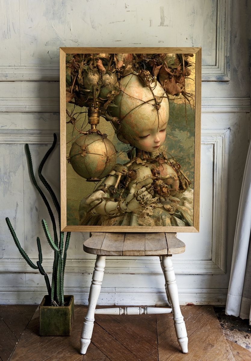 Surreal Doll Portrait Print. — room view 1