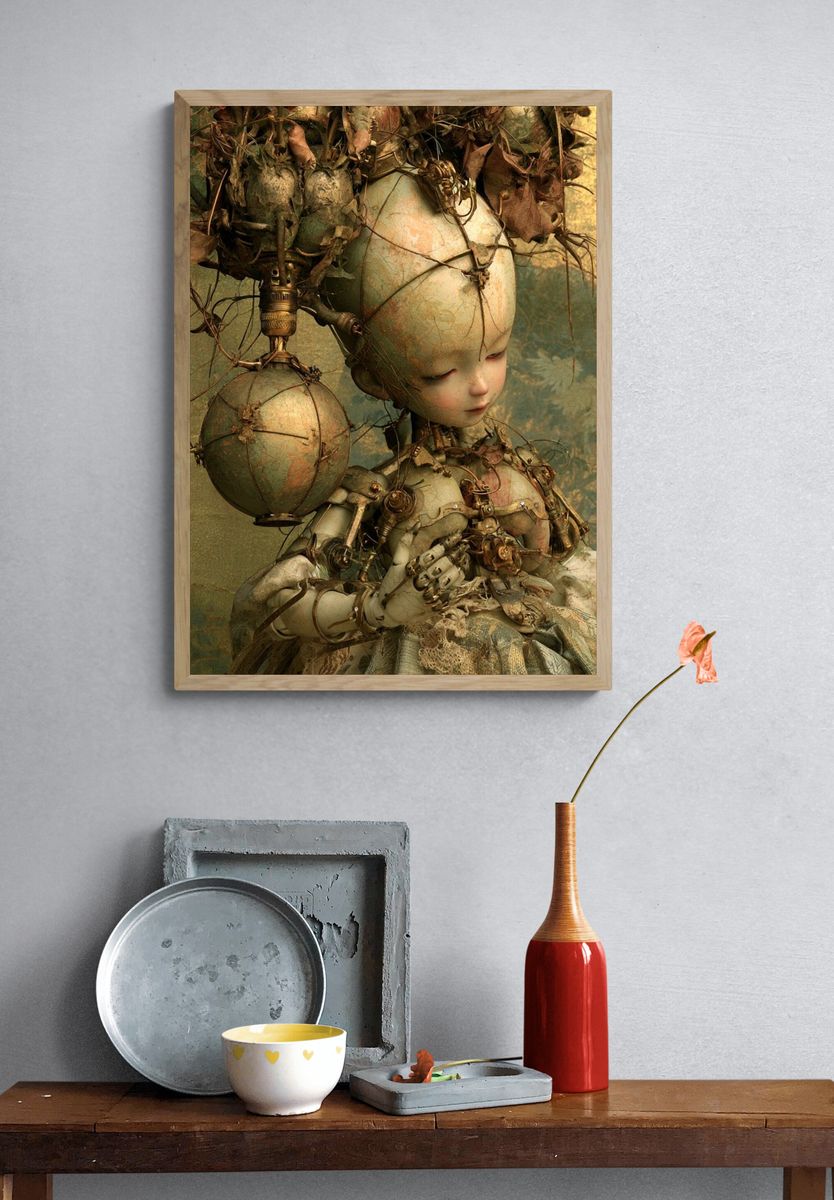 Surreal Doll Portrait Print. — room view 3