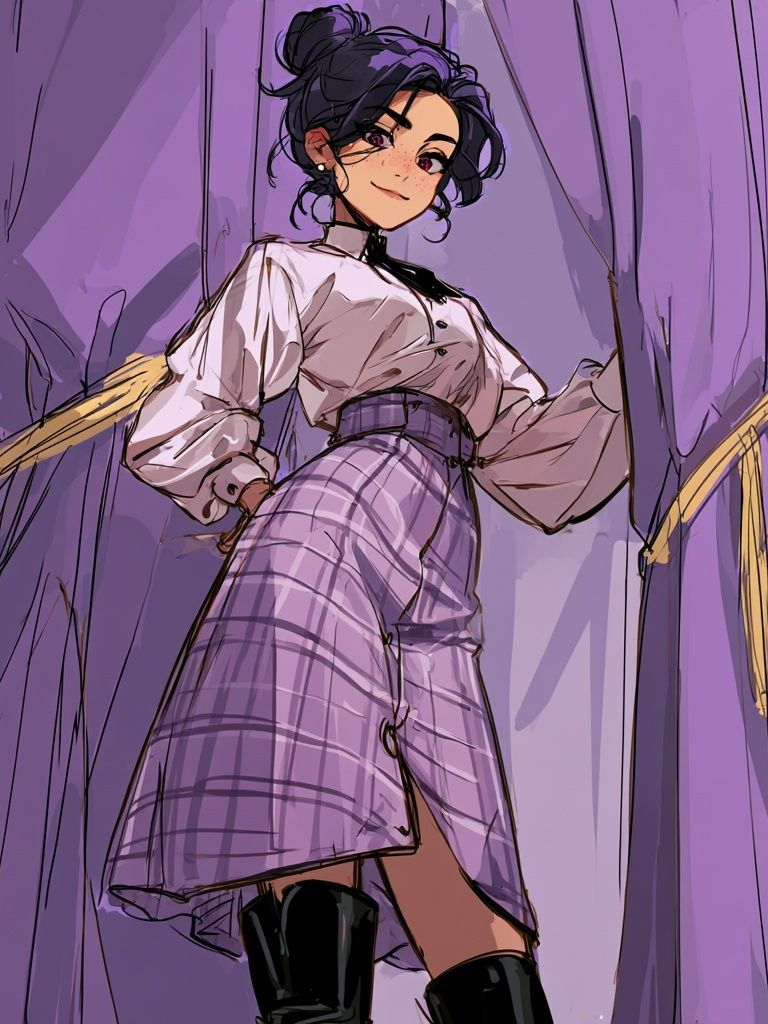 Purple Anime Fashion Poster. poster detail