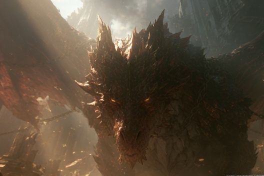 Dragon in the Ruins Illustration Poster. poster — illustration art