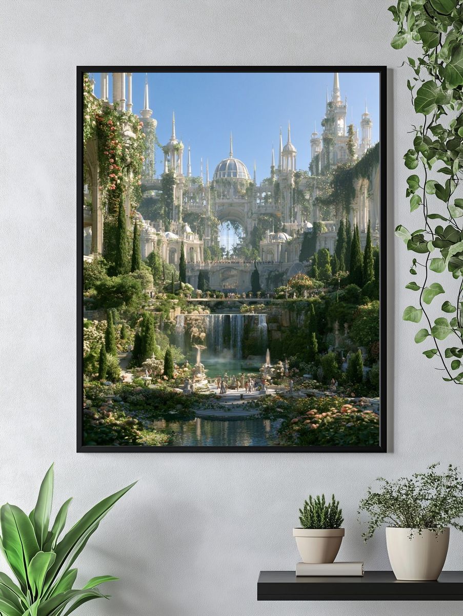 Enchanted Garden Cityscape Print. — room view 4