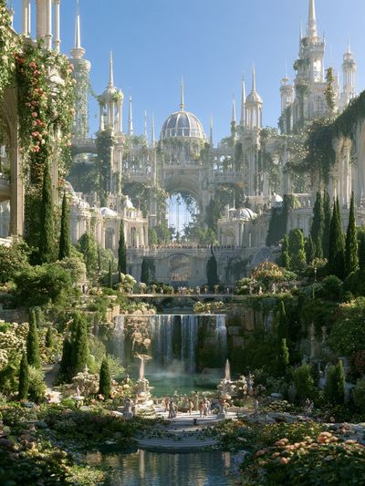 Enchanted Garden Cityscape Print. poster