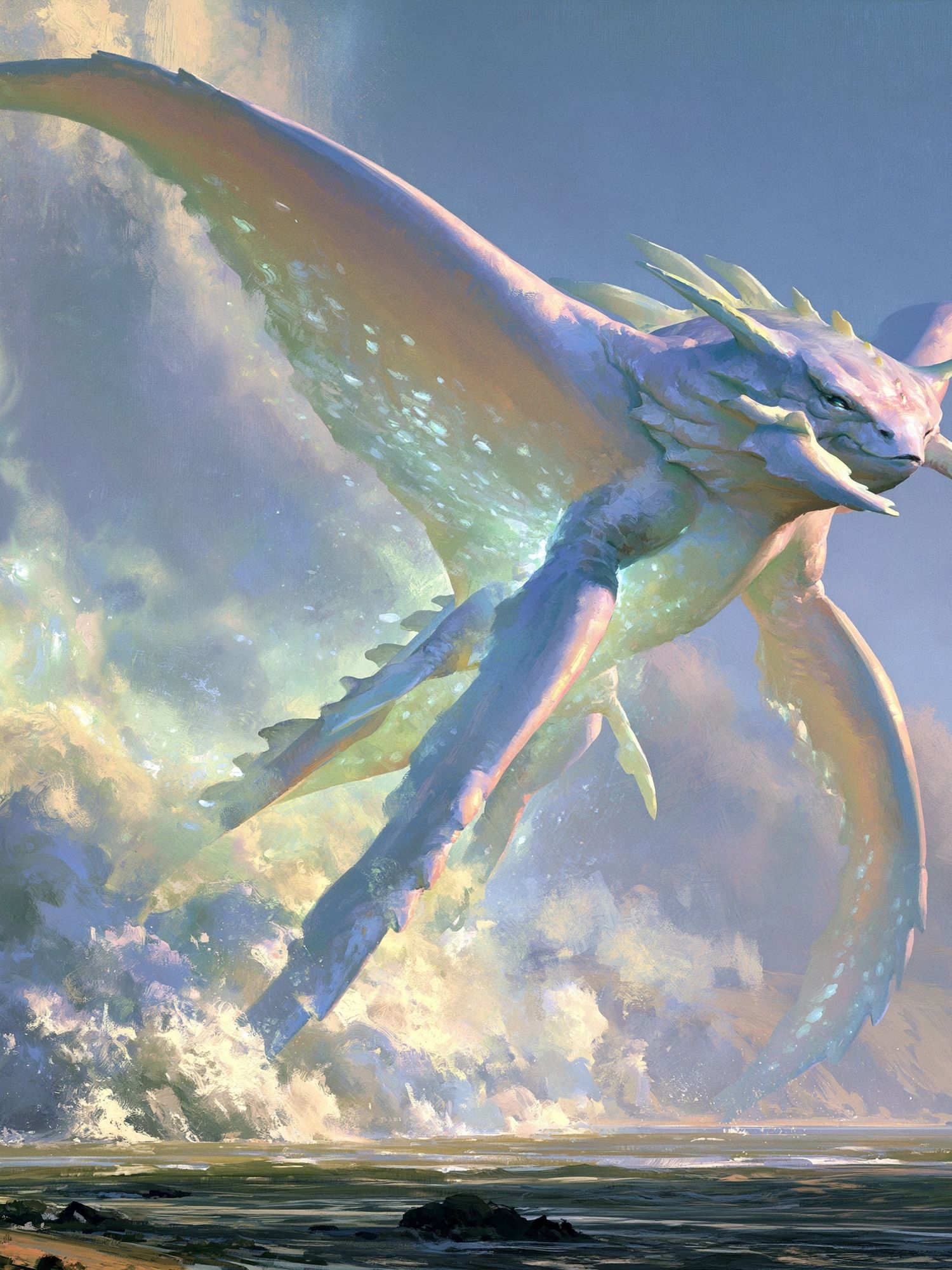 Sky Serpent Fantasy Print. poster — illustration art