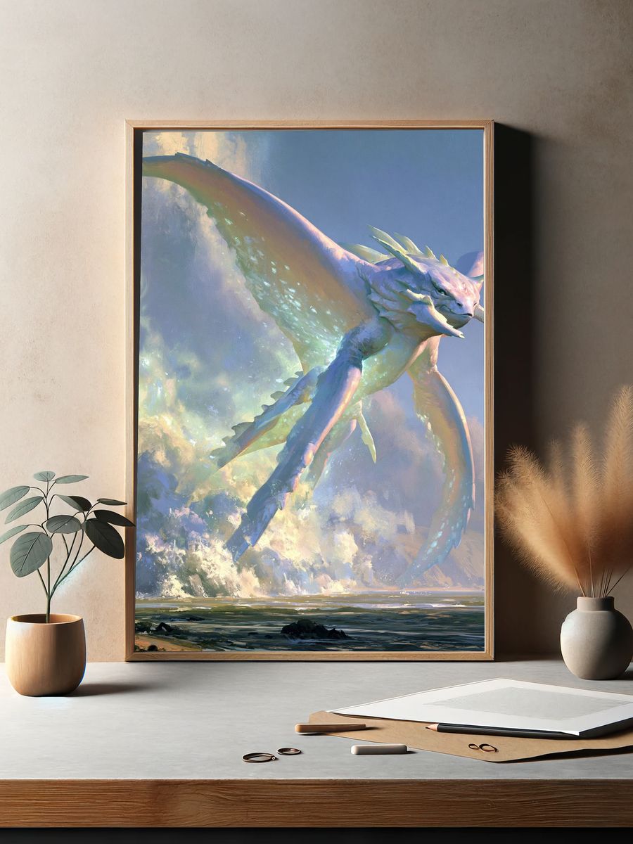Sky Serpent Fantasy Print. — room view 2
