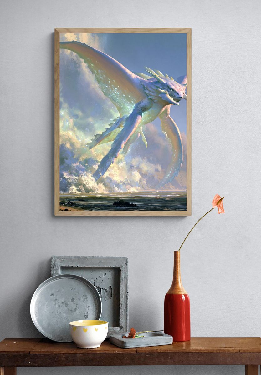 Sky Serpent Fantasy Print. — room view 3
