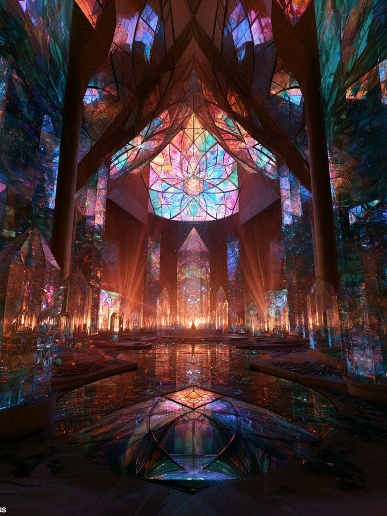 Stained Glass Cathedral Abstract Print. poster detail