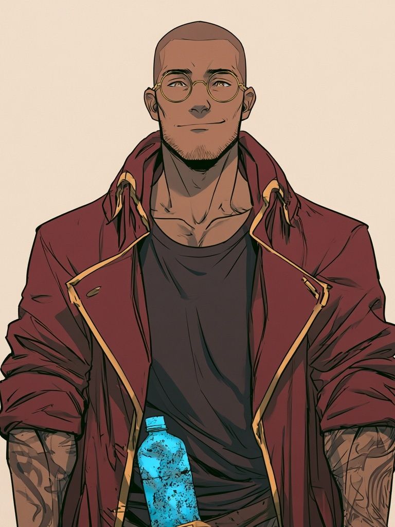 Stylish Man Portrait Illustration Poster. poster detail
