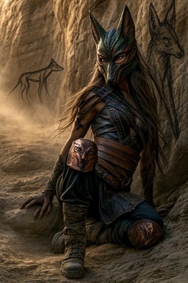 Wolf Warrior Fantasy Illustration Poster. poster detail