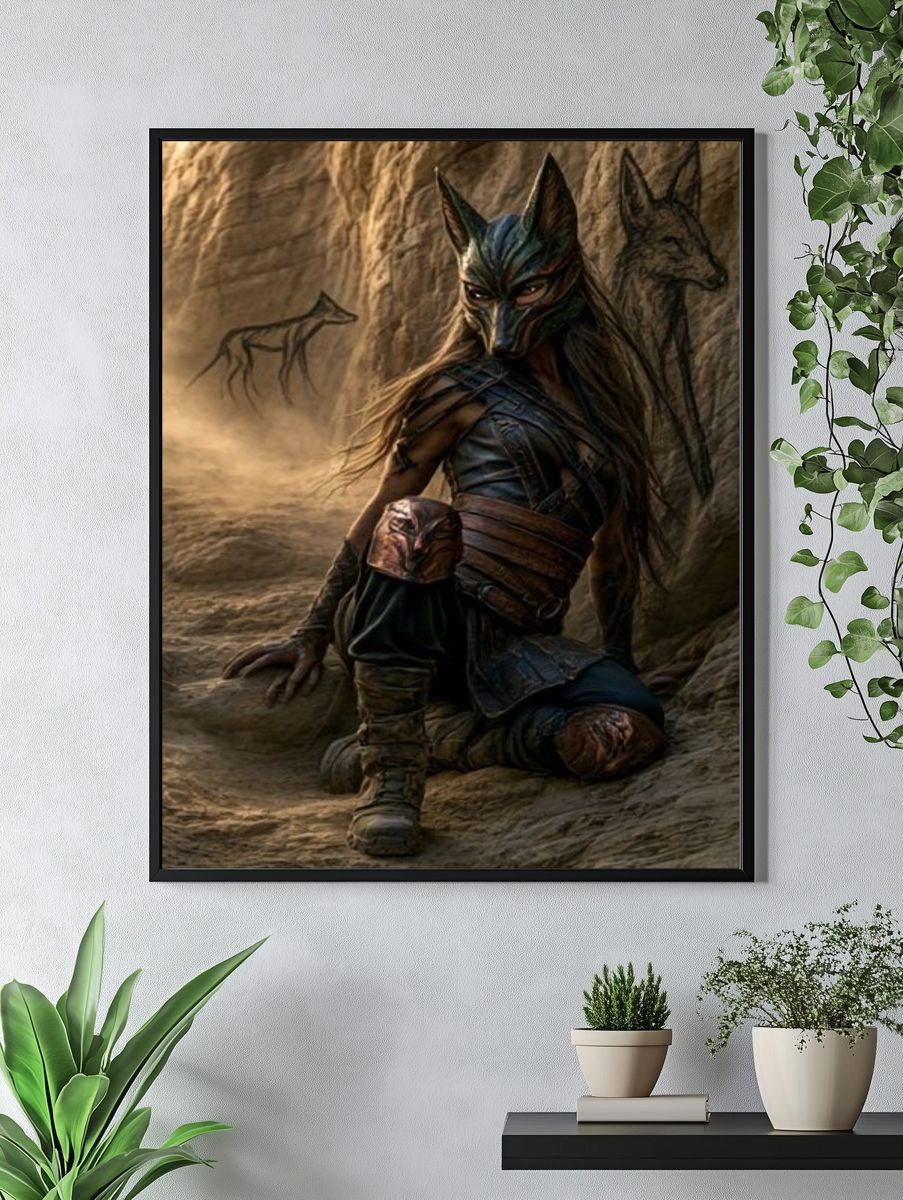 Wolf Warrior Fantasy Illustration Poster. — room view 4