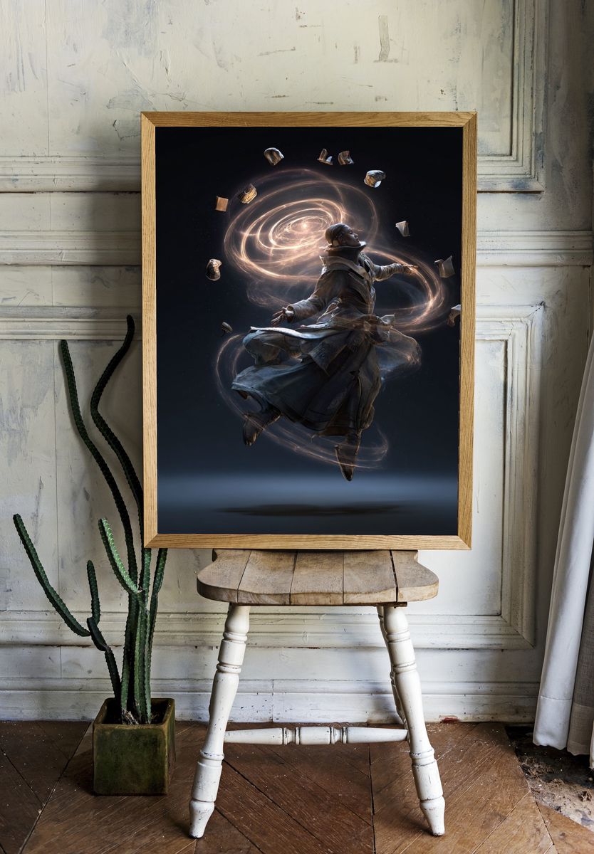 Mystic Sorcerer Digital-Art Poster room preview