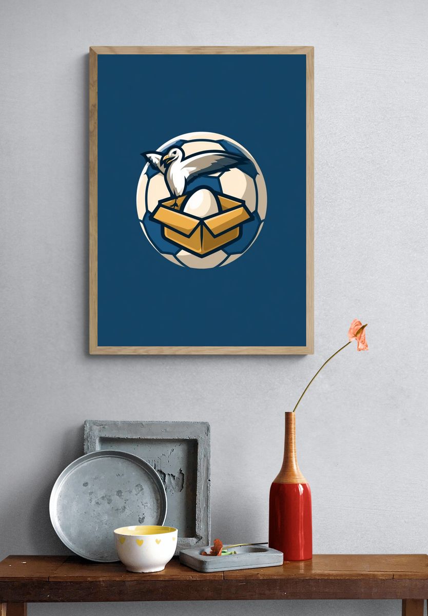 Seagull Nest Emblem Illustration Poster. — room view 3