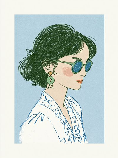 Woman in Sunglasses Illustration Poster.